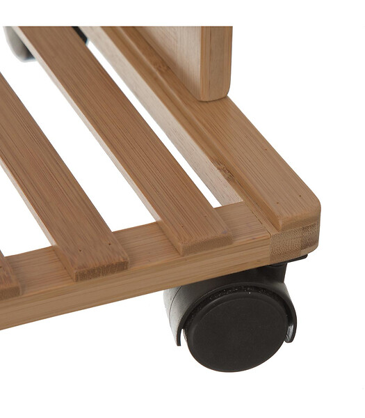 5 FIVE SIMPLY SMART - Desserte roulante 4 niveaux en Bambou et Bois Blanc H 87 cm - large