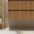 GODART - Meuble salle de bain 120 cm pour vasque à poser - Effet bois strié - A suspendre - Karaib 2 - vignette