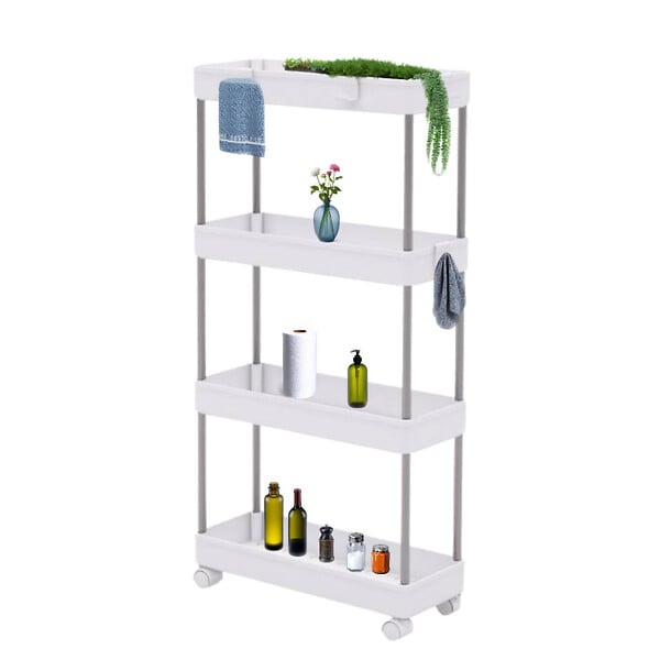 SECURY-T - Desserte à roulettes, Chariot de Rangement, Étagère Roulante, 4 Niveaux - large