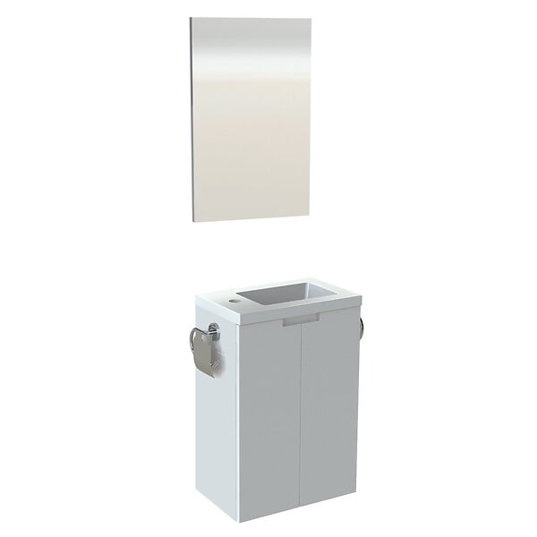 ALLIBERT - Meuble lave-mains Closy pack avec miroir blanc brillant L 40 x H 60 x P 25,2 cm - Allibert - large
