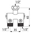 DELABIE - Prémélangeur compact pour lavabo MF12 clapets antiretour - vignette