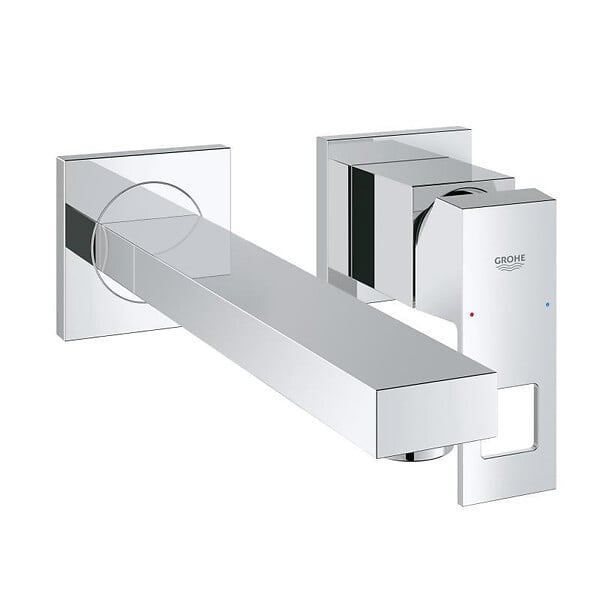 GROHE - Eurocube Set Mitigeur monocommande 2 trous lavabo encastré mural Chrome Taille M + Corps encastré (23447000-SET) - large