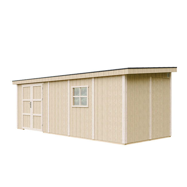 TIMBELA - Abri de Jardin Qualité Premium 14,3 m² - H231x248x648 cm - Sans plancher e  paroi latérale - Timbela M941B-CAVERN STEEL - large