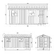 TIMBELA - Abri de Jardin Qualité Premium 11,47 m² - H252x250x530 cm - Construction de Panneaux LP Smartside - Timbela M915C-REDWOOD RED - vignette