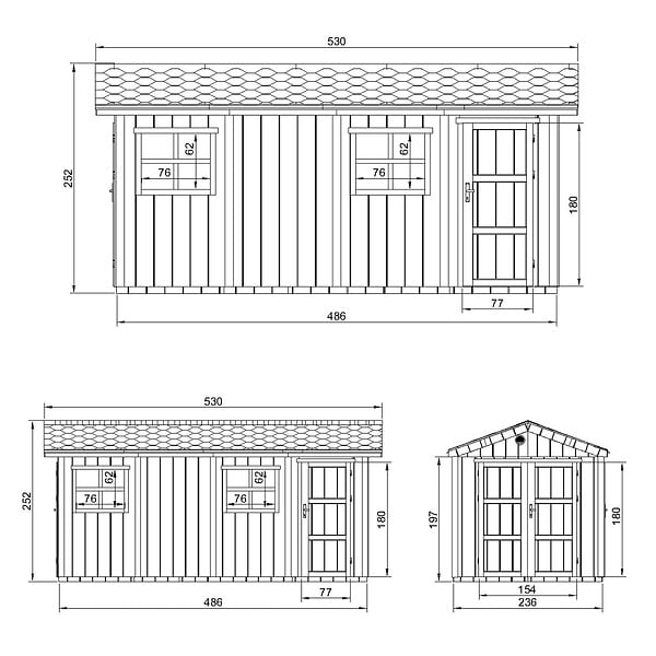 TIMBELA - Abri de Jardin Qualité Premium 8.52 + 2.95 m² - H252x250x530 cm - Construction de Panneaux LP Smartside - Timbela M915C - large
