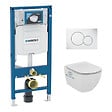 GEBERIT - Pack WC Bati Geberit  Duofix + Cuvette Ideal Standard Tesi Aquablade + Plaque de commande Sigma01 Blanche (GEBAQUA-B) - vignette