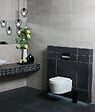 GEBERIT - Pack Bâti-support 112cm + Cuvette Swiss Aqua Technologies sans bride + Plaque blanche (SATrimlessGeb3) - vignette