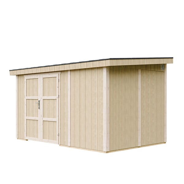 TIMBELA - Abri de Jardin Qualité Premium 8,68 m² - H231x248x412 cm - Sans plancher e  paroi latérale - Timbela M939B-HARVEST HONEY - large