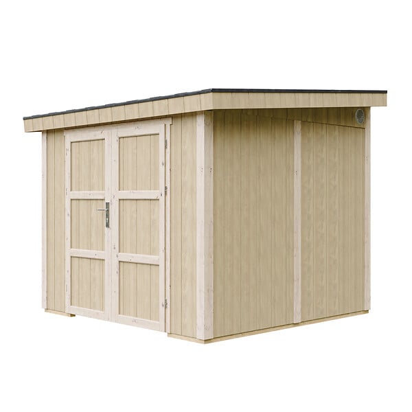 TIMBELA - Abri de Jardin Qualité Premium 5,9 m² - H231x248x294 cm - Sans plancher e  paroi latérale - Timbela M938B-CAVERN STEEL - large
