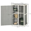 OUTSUNNY - Armoire abri de jardin remise pour outils - grande porte verrouillable loquet - 2 étagères - toit bitumé incliné bois de sapin blanc gris - vignette