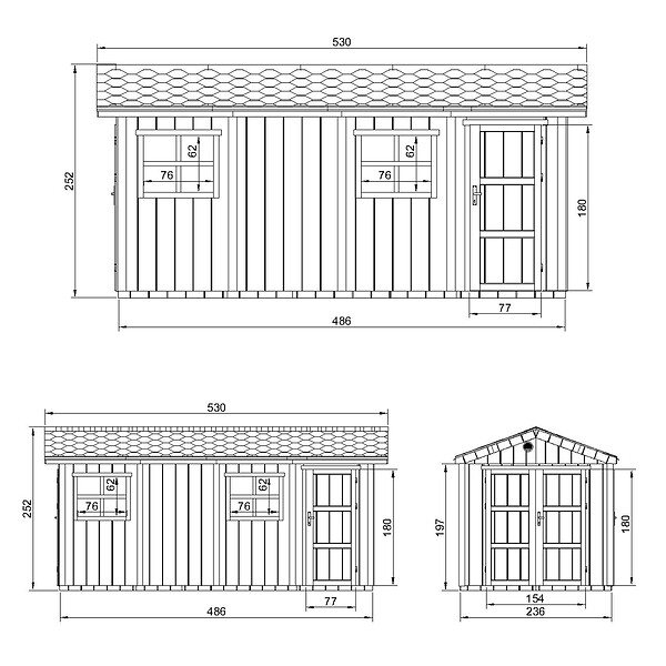 TIMBELA - Abri de Jardin Qualité Premium 11,47 m² - H252x250x530 cm - Construction de Panneaux LP Smartside - Timbela M915C-CAVERN STEEL - large