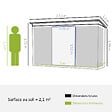 OUTSUNNY - Abri de jardin - remise pour outils - fondation incluse - cabanon 2 portes coulissantes verrouillables - dim. 213L x 130l x 173H cm - tôle d'acier vert - vignette