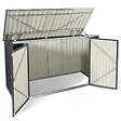 ID MARKET - Abri de jardin en métal gris anthracite verrouillable multi-rangement pour stockage vélos, outils, poubelles - vignette