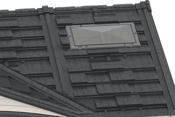 DURAMAX - Abri PVC DARK GREY Apex 11,95m² - kit fondation, 2 fenêtres, 2 puits de lumière - Gris - large