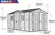 DURAMAX - Abri PVC DARK GREY Apex 11,95m² - kit fondation, 2 fenêtres, 2 puits de lumière - Gris - vignette