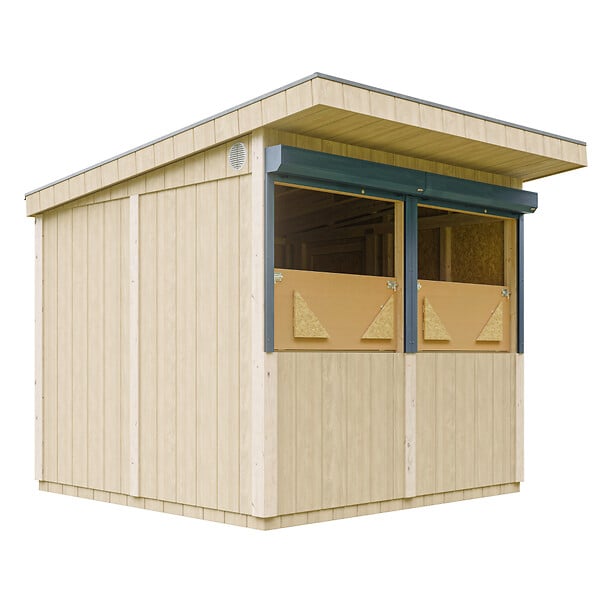 TIMBELA - Grand stand marché avec comptoir 5,9 m2 - H240x248x305 cm - Bar jardin, kiosque extérieur -  Construction de Panneaux LP Smartside - Timbela M950 - large