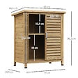 OUTSUNNY - Armoire de jardin abri jardin remise pour outils sur pied dim. 87L x 46l x 96H cm étagère portes persiennes toit bitumé bois sapin autoclave vert - vignette