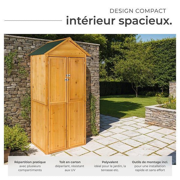 TECTAKE - Armoire de jardin Kadi 80,5 x 60 x 213,5 cm marron - large