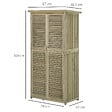 OUTSUNNY - Armoire de jardin abri jardin remise pour outils sur pied dim. 79L x 42l x 160H cm 2 étagères portes persiennes toit bitumé étanche bois pin autoclave gris - vignette