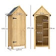 OUTSUNNY - Armoire abri de jardin remise pour outils 3 étagères porte loquet toit pente bitumé dim. 77L x 54l x 179H cm bois sapin pré-huilé - vignette
