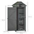 OUTSUNNY - Armoire abri de jardin remise pour outils 3 étagères 2 portes loquets toit pente bitumé 77L x 54l x 179H cm sapin traité gris - vignette