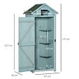 OUTSUNNY - Armoire abri de jardin remise pour outils 3 étagères 2 portes loquets toit pente bitumé 77L x 54l x 179H cm sapin traité bleu - vignette