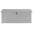 ID MARKET - Coffre de rangement métal verrouillable gris clair pour jardin 600L 165x70x63 cm - vignette