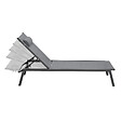 ID MARKET - Lot de 2 transats de jardin inclinables en aluminium SINTRA gris anthracite et noir - vignette