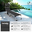 TECTAKE - Chaise longue en aluminium Aurelie, rembourrée et pliable noir - vignette
