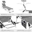 TECTAKE - Chaise longue en aluminium Lorella, rembourrée et pliable gris tacheté - vignette