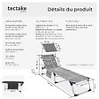 TECTAKE - Chaise longue en aluminium Lorella, rembourrée et pliable gris tacheté - vignette