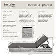 TECTAKE - Lot de 2 bains de soleil luxe résine en tressée aluminium avec table rangement gris - vignette
