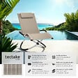 TECTAKE - Bain de soleil Paulina ergonomique, pliable, 150 kg beige - vignette