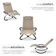 TECTAKE - Bain de soleil Paulina ergonomique, pliable, 150 kg beige - vignette