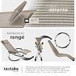 TECTAKE - Bain de soleil Paulina ergonomique, pliable, 150 kg beige - vignette