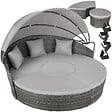 TECTAKE - Bain de soleil rond modulable SANTORIN gris - vignette