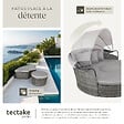TECTAKE - Bain de soleil rond modulable SANTORIN gris - vignette
