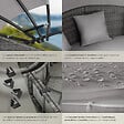 TECTAKE - Bain de soleil rond modulable SANTORIN gris - vignette
