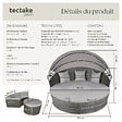 TECTAKE - Bain de soleil rond modulable SANTORIN gris - vignette