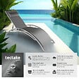 TECTAKE - 2 chaises longues en aluminium, à 5 niveaux gris - vignette