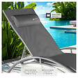 TECTAKE - 2 chaises longues en aluminium, à 5 niveaux gris - vignette