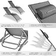 TECTAKE - 2 chaises longues en aluminium, à 5 niveaux gris - vignette