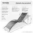 TECTAKE - 2 chaises longues en aluminium, à 5 niveaux gris - vignette