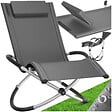 TECTAKE - Bain de soleil Paulina ergonomique, pliable, 150 kg gris - vignette