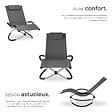 TECTAKE - Bain de soleil Paulina ergonomique, pliable, 150 kg gris - vignette