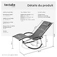 TECTAKE - Bain de soleil Paulina ergonomique, pliable, 150 kg gris - vignette