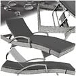 TECTAKE - Chaise longue en rotin et aluminium Océane gris clair - vignette