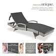 TECTAKE - Chaise longue en rotin et aluminium Océane gris clair - vignette