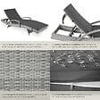 TECTAKE - Chaise longue en rotin et aluminium Océane gris clair - vignette