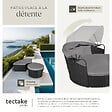 TECTAKE - Bain de soleil rond modulable SANTORIN noir - vignette